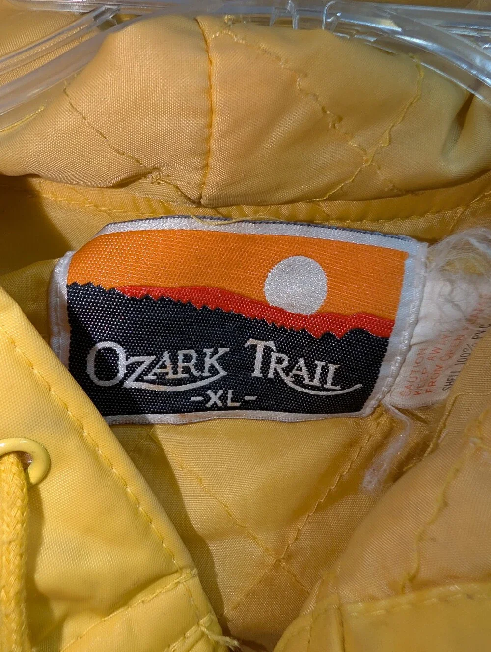 Ozark Trail Yellow Hooded Raincoat - Waterproof Outdoor Jacket (XL)